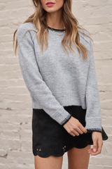 Vicky Heathered Grey Pullover Sweater SALE