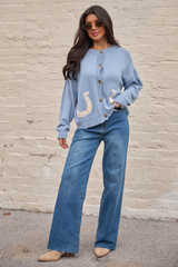 Golden Stirrups Horseshoe Cardigan