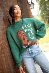 Gail Forest Green Stay Wild Pullover FINAL SALE
