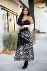 Irene Black Patchwork Maxi Dress