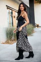 Irene Black Patchwork Maxi Dress