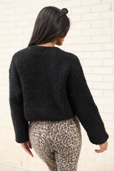 Taye Black Chunky Boucle Cardigan FINAL SALE