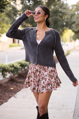 Livvy Long Sleeve Washed Black Cardigan SALE