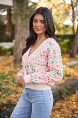 Sammy Pink and Green Leopard Cardigan SALE