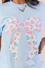 Floral Bow Chambray Graphic Tee
