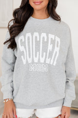 Soccer Mom Block Light Grey Graphic Sweatshirt