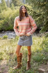 Keira Geo Print Neutral Sweater SALE